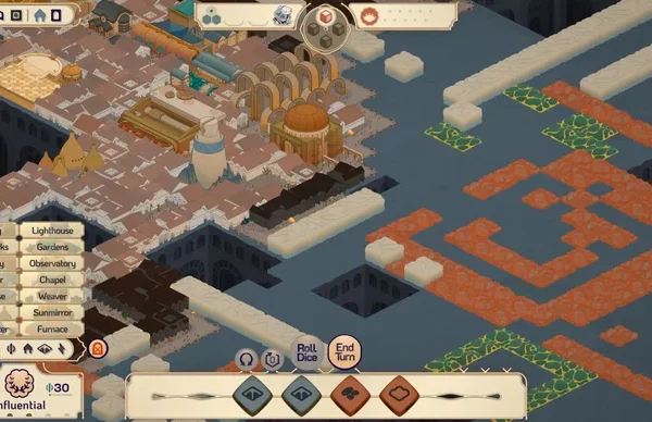Coexist with a capricious, rusty moon in Amberspire, the new isometric city-builder from the creator of The Banished Vault